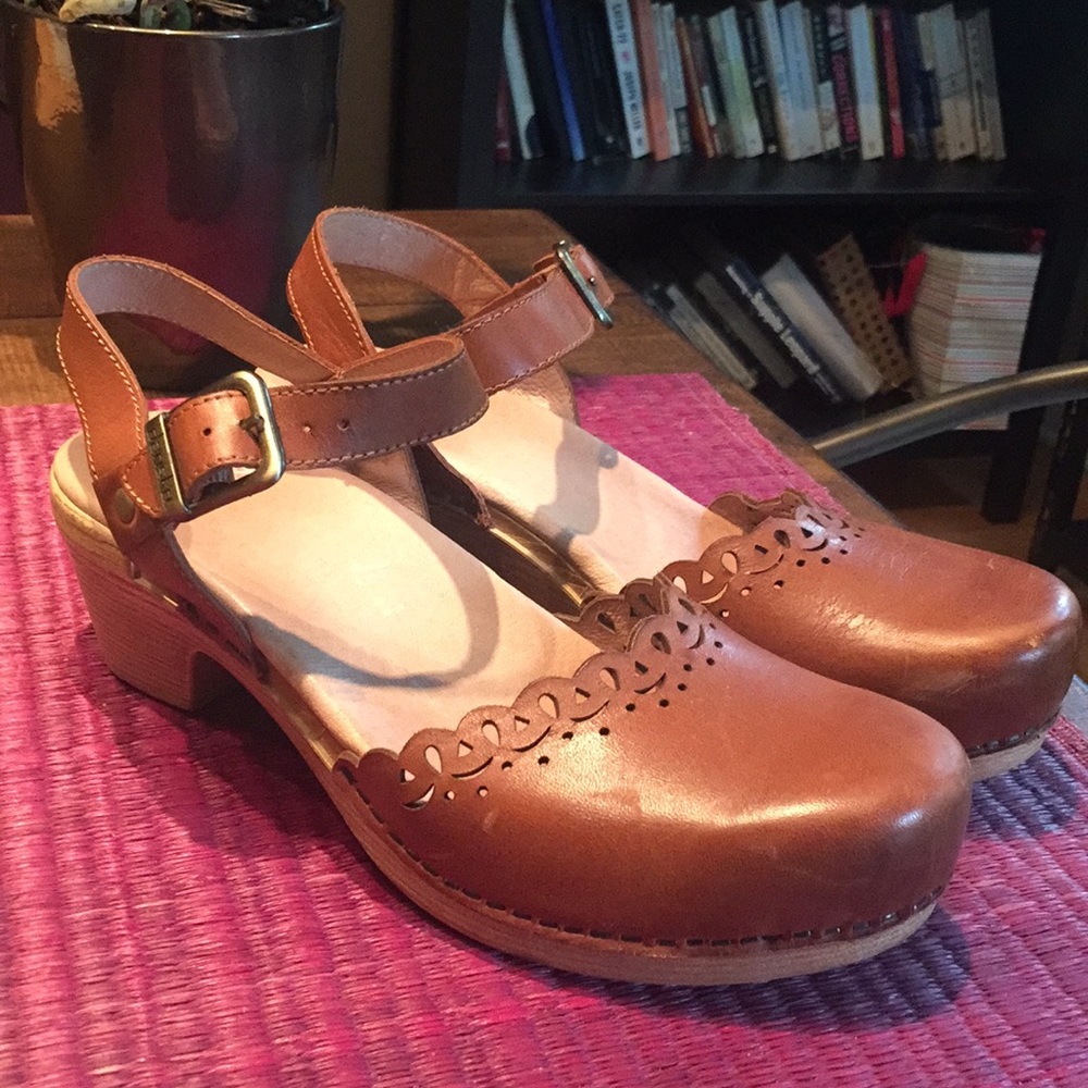 Dansko Clogs with fancy lace cutouts